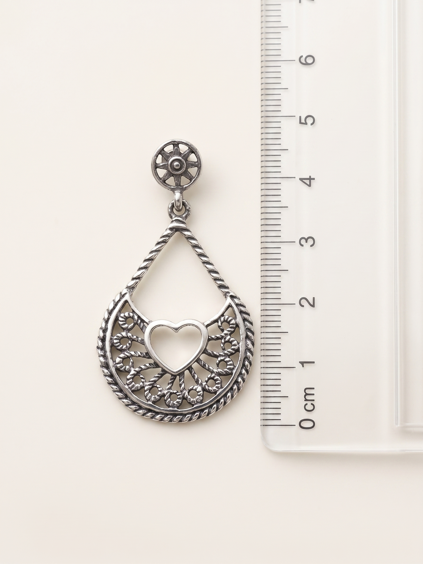 Aria Heart Filigree Teardrop Earrings