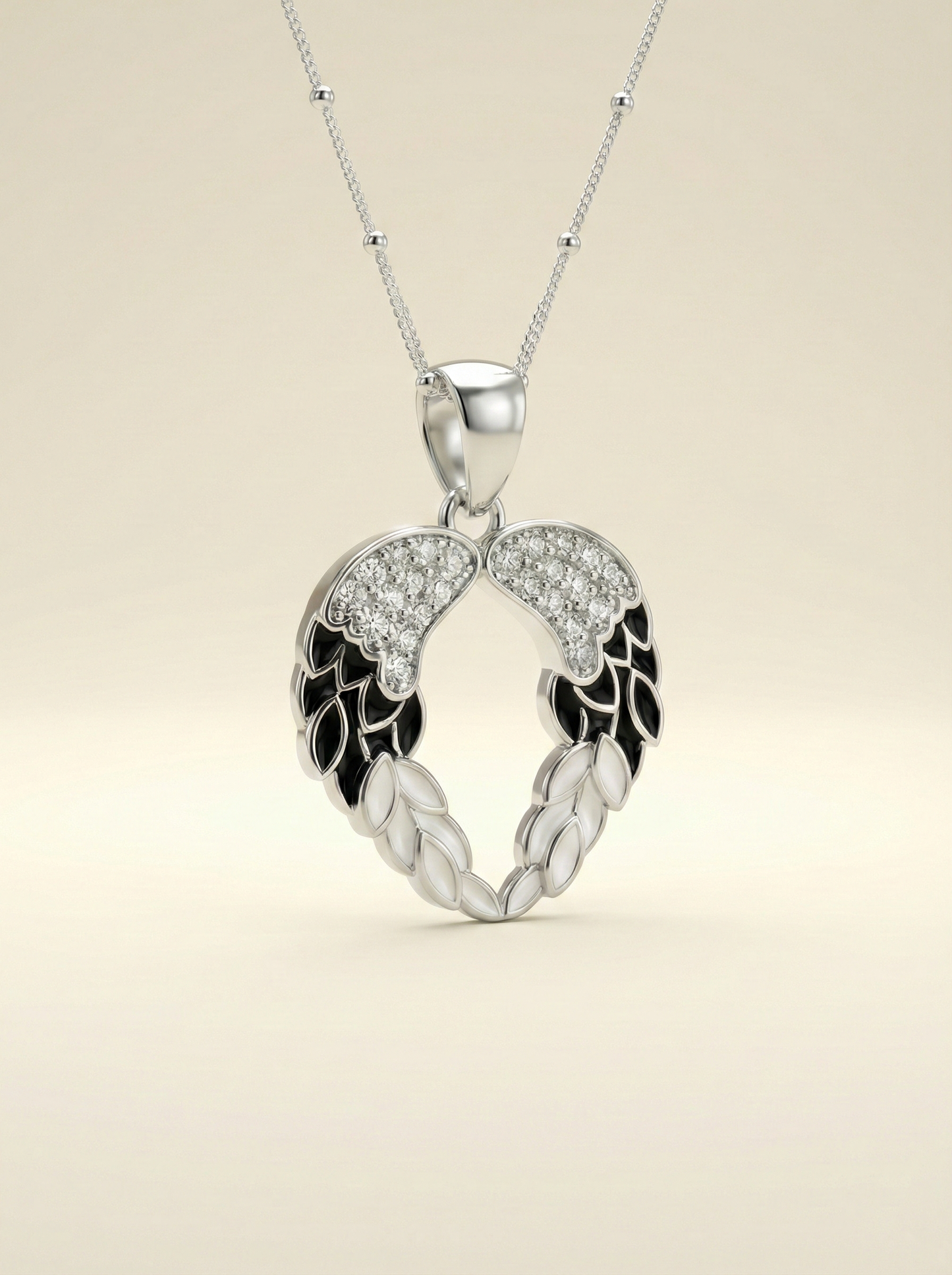 Azure Seraphic Wings Heart Necklace