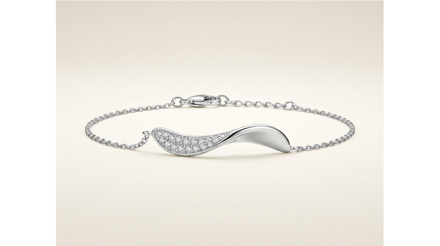 Ethereal Wave Pavé Bracelet