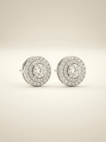 The Radiant Double Halo Studs