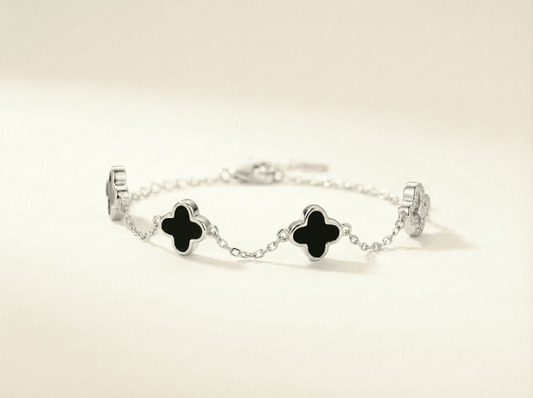 Noir & Luster: Quad-Clover Bracelet