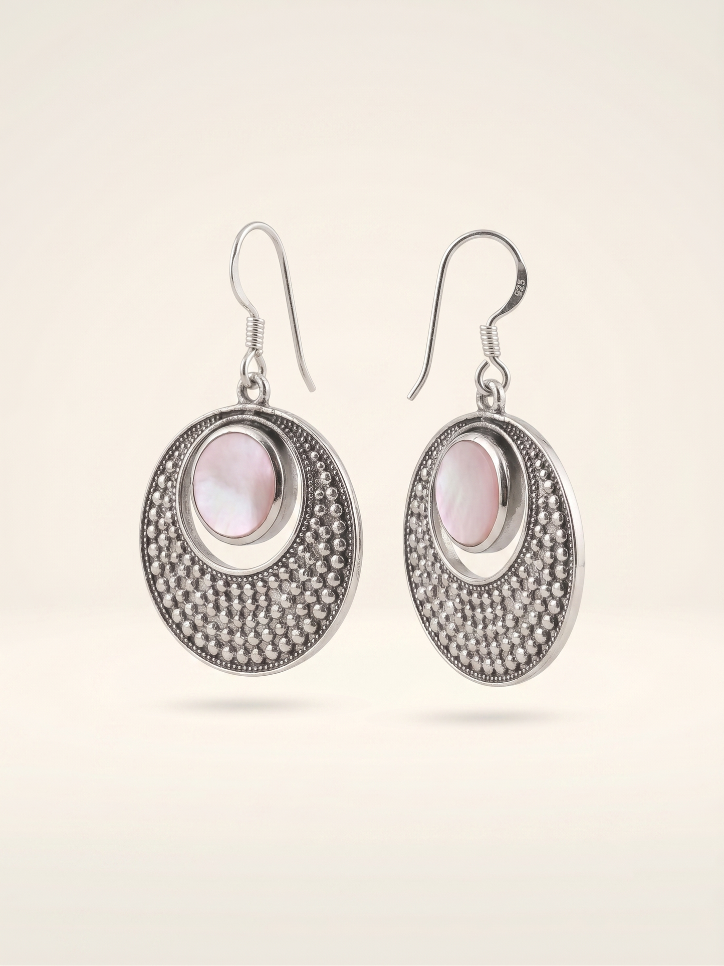 Luminous Crescent Textured Drop Earrings