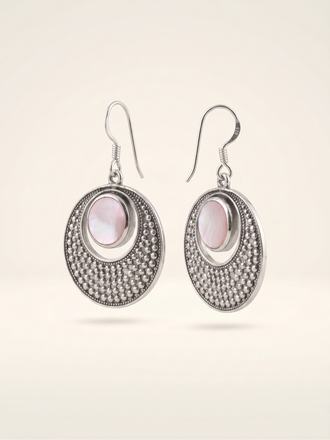 Luminous Crescent Textured Drop Earrings