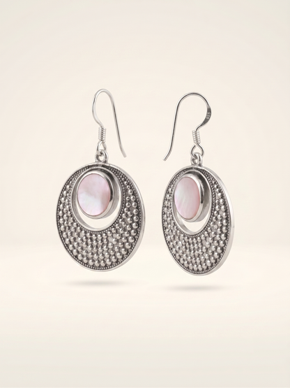 Luminous Crescent Textured Drop Earrings
