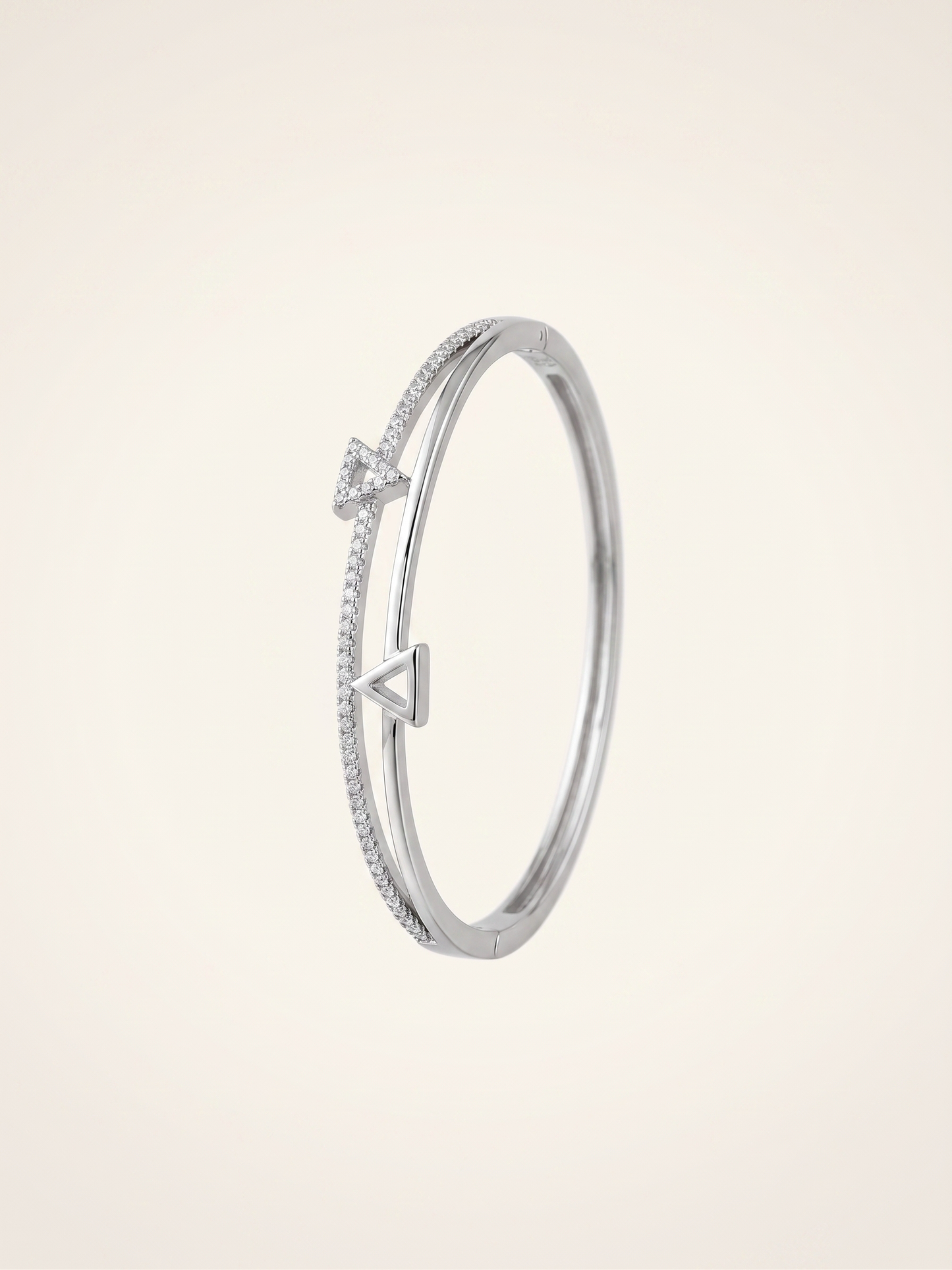 Zenith Geometric Double-Band Triangle Bangle