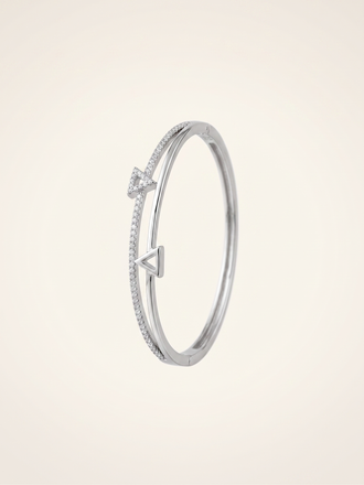 Zenith Geometric Double-Band Triangle Bangle