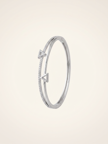 Zenith Geometric Double-Band Triangle Bangle