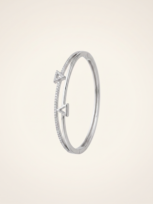 Zenith Geometric Double-Band Triangle Bangle