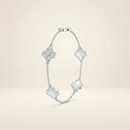 Luminous Quatrefoil Mother of Pearl & Pavé Bracelet