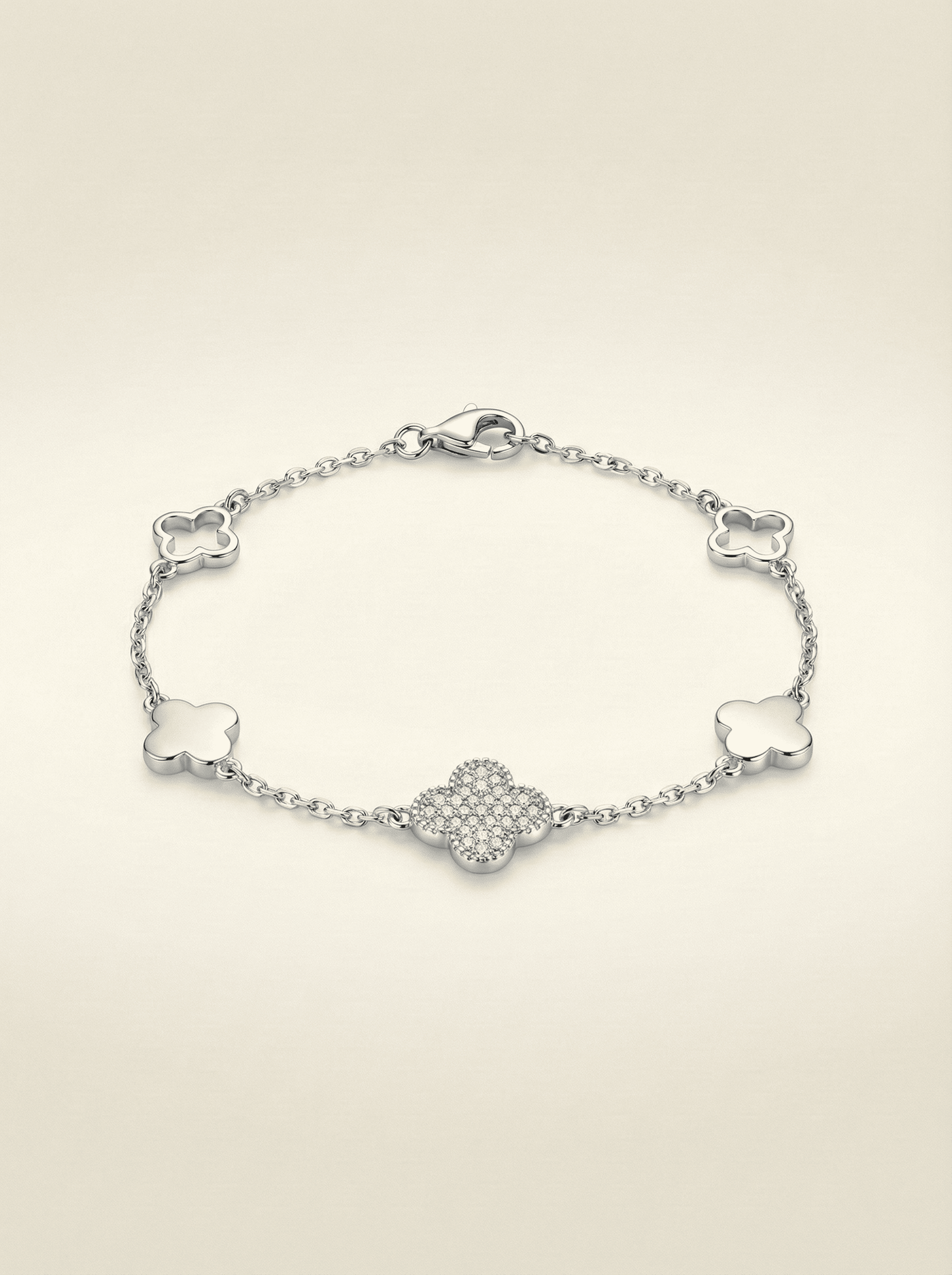 Aura Clover Trio Pave Bracelet