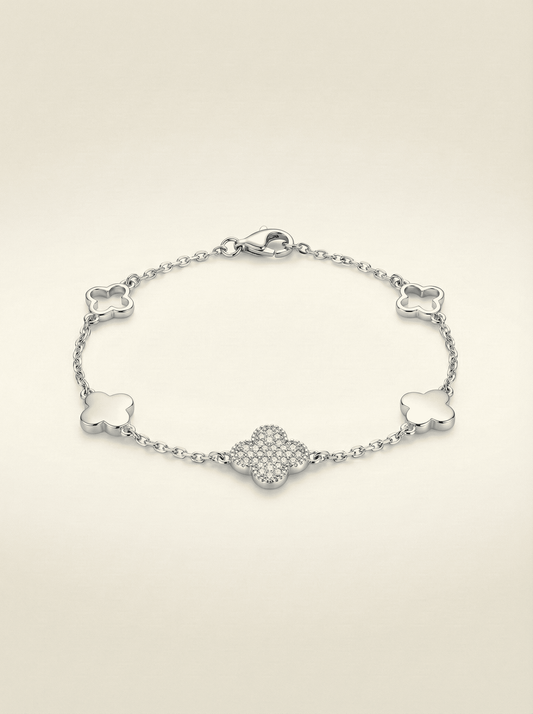 Aura Clover Trio Pave Bracelet