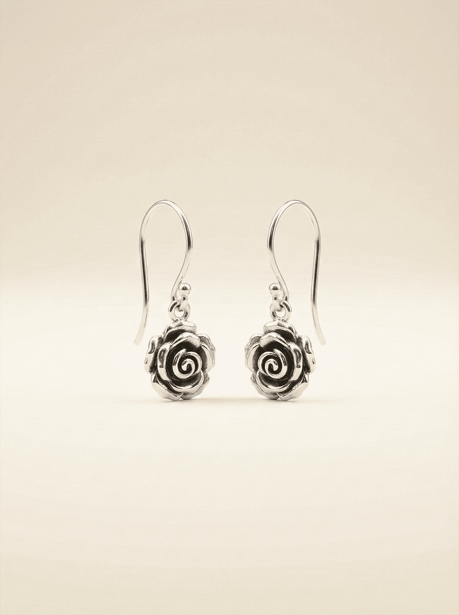 Eternal Rose Silver Earrings