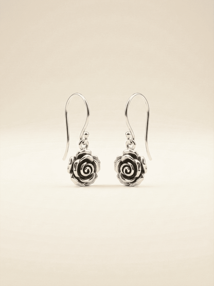 Eternal Rose Silver Earrings