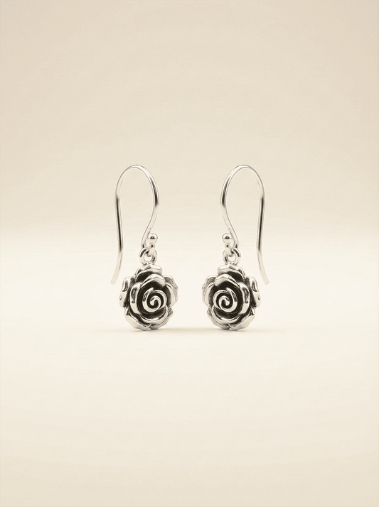 Eternal Rose Silver Earrings