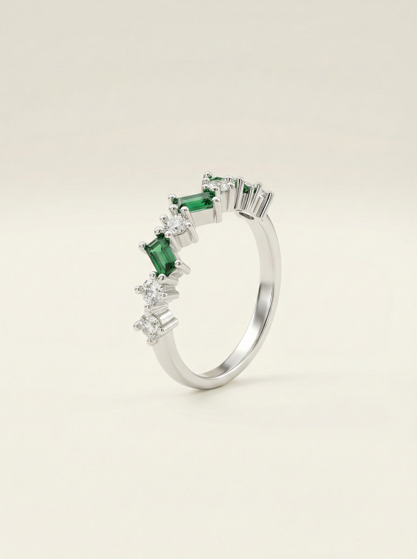 The Verdant Muse Staggered Baguette Ring