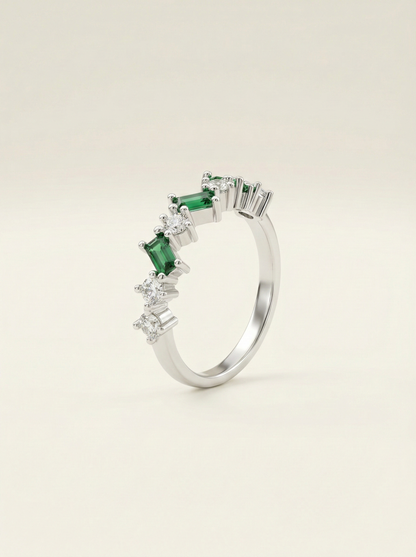 The Verdant Muse Staggered Baguette Ring