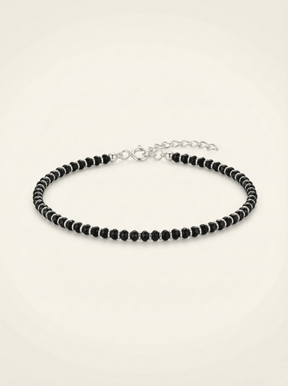 Midnight Noir Faceted Anklet