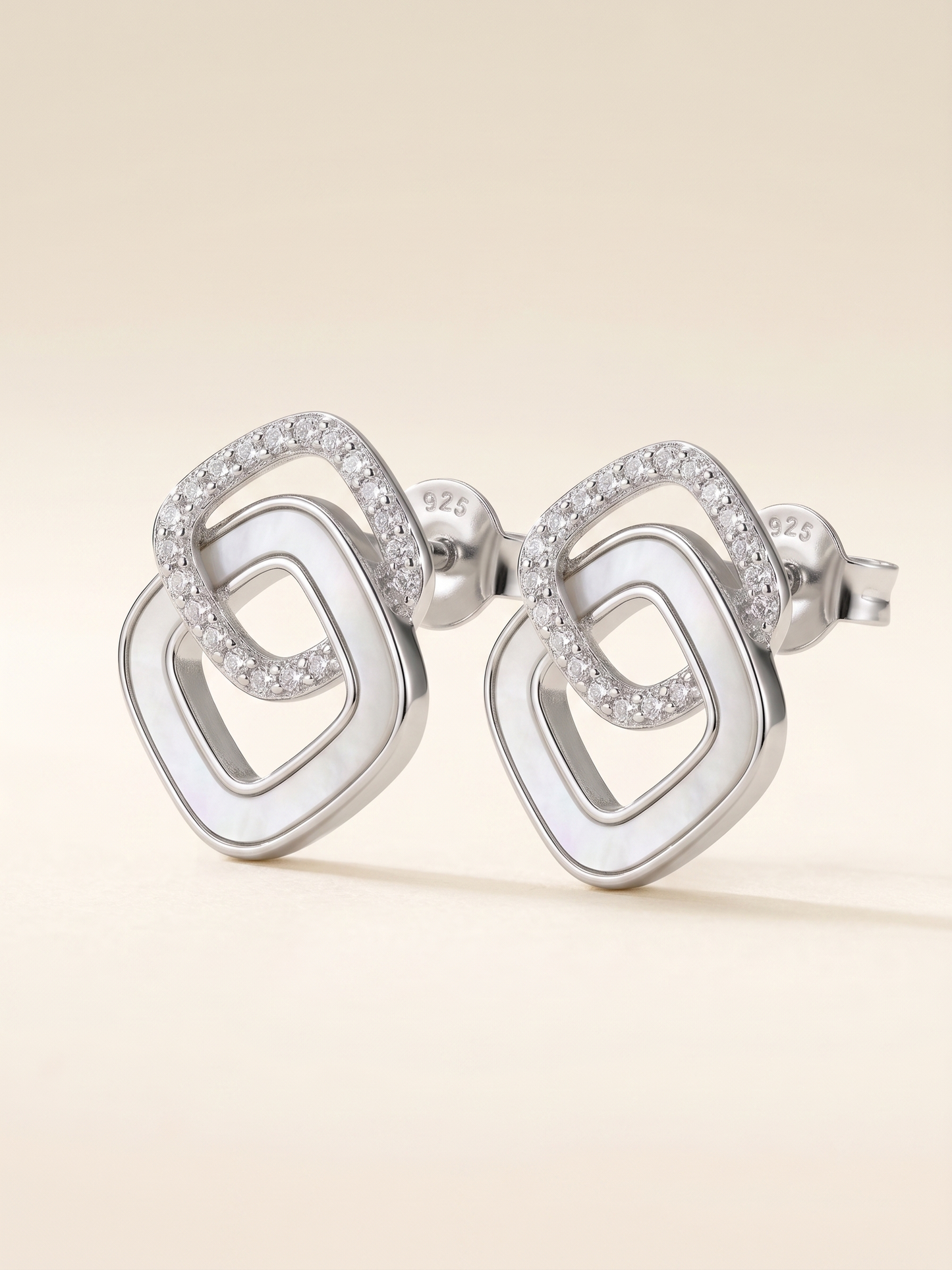 Lumina Interlocking Geometric Stud Earrings