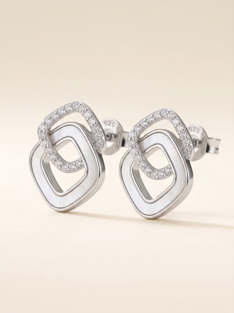 Lumina Interlocking Geometric Stud Earrings