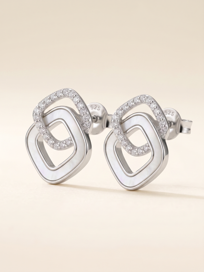 Lumina Interlocking Geometric Stud Earrings