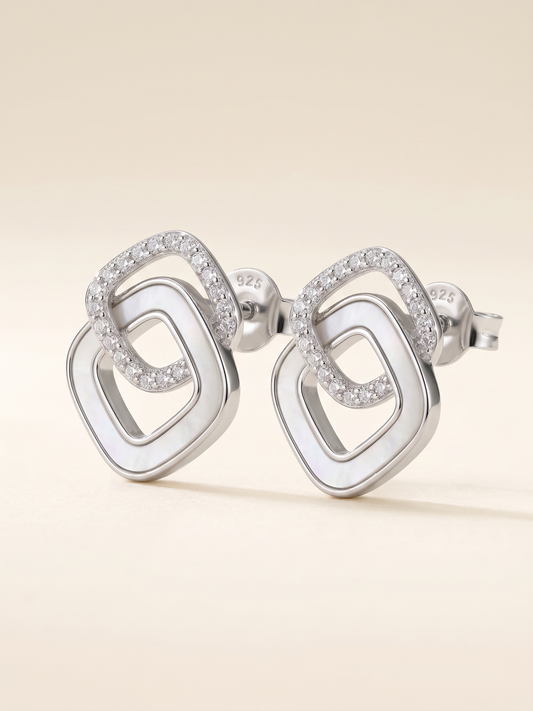 Lumina Interlocking Geometric Stud Earrings