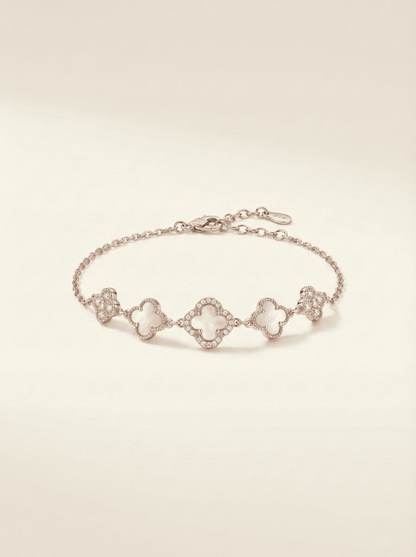 Petal & Pearl Mother of Pearl Rose Gold Clover Bracelet