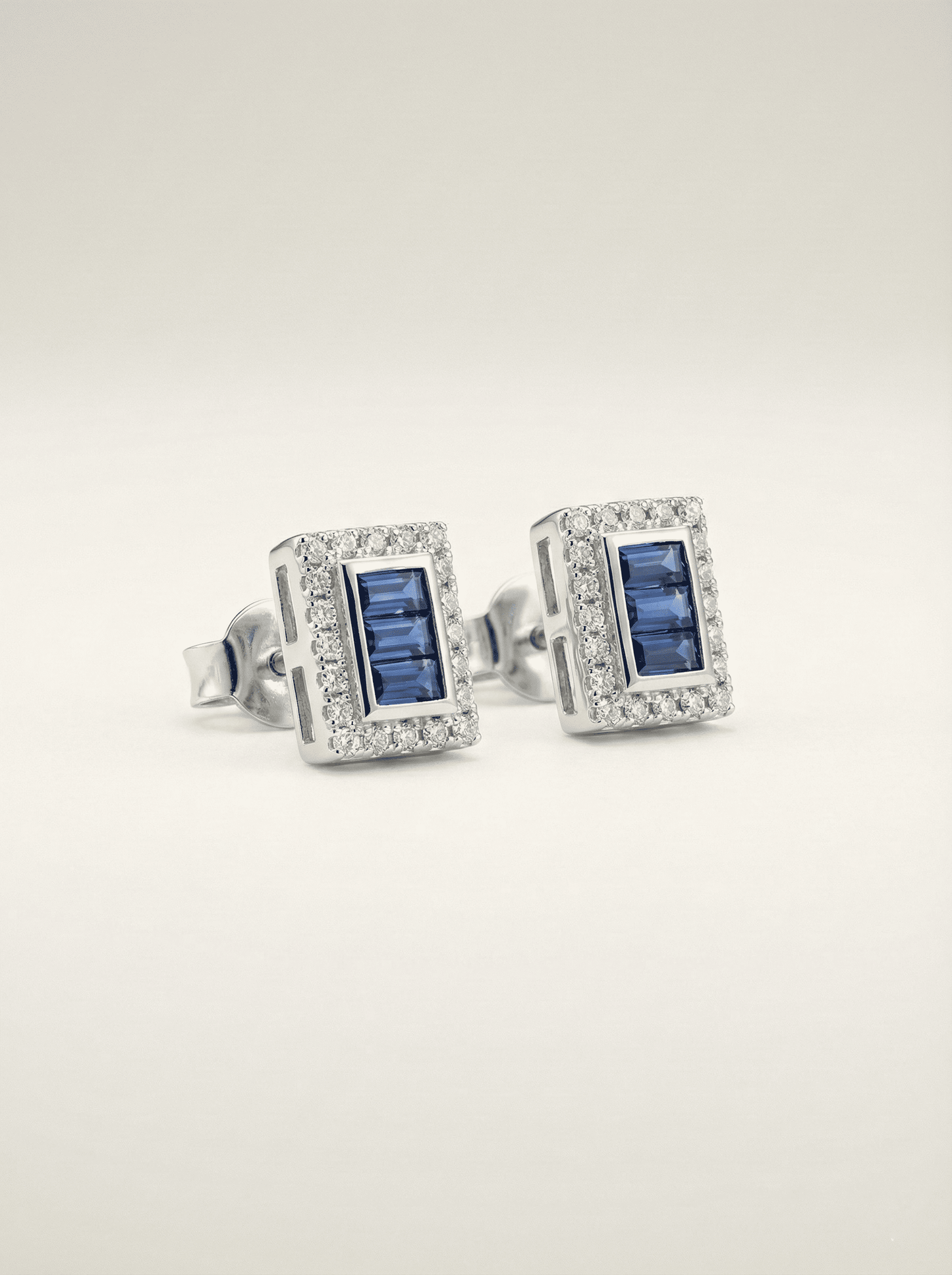 Midnight Azure Trio Baguette Studs