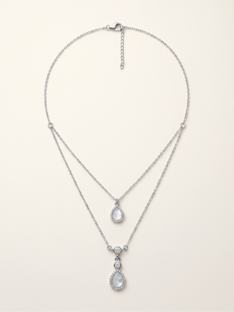 Lumina Layered Teardrop Halo Necklace