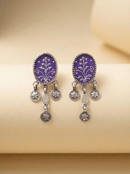 Purple Flora Heritage Dangle Earrings