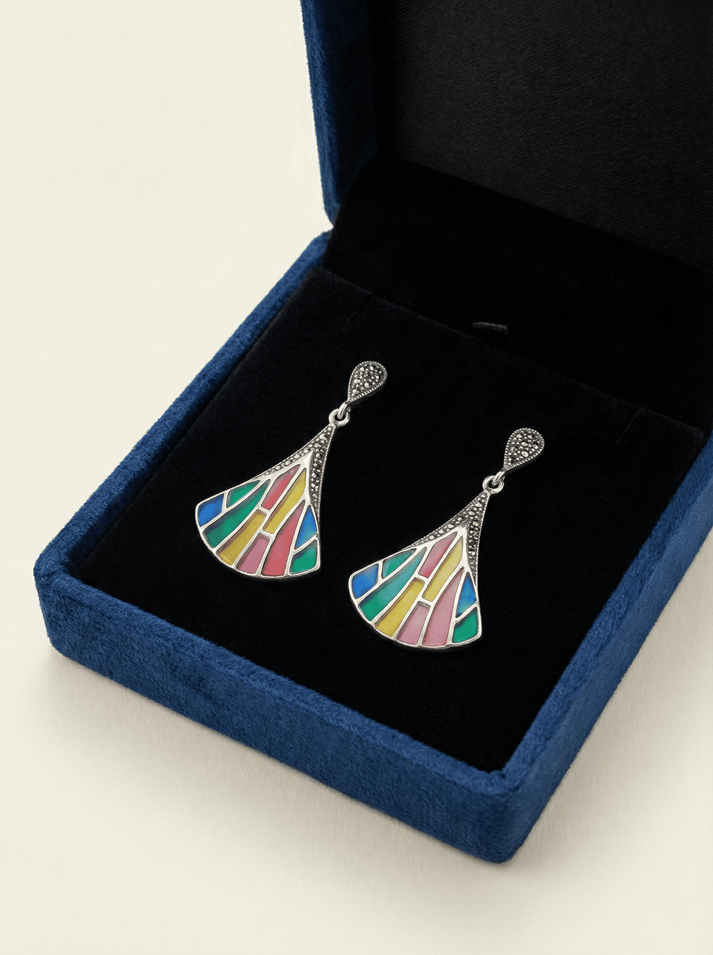 The Prism Mosaic & Marcasite Fan