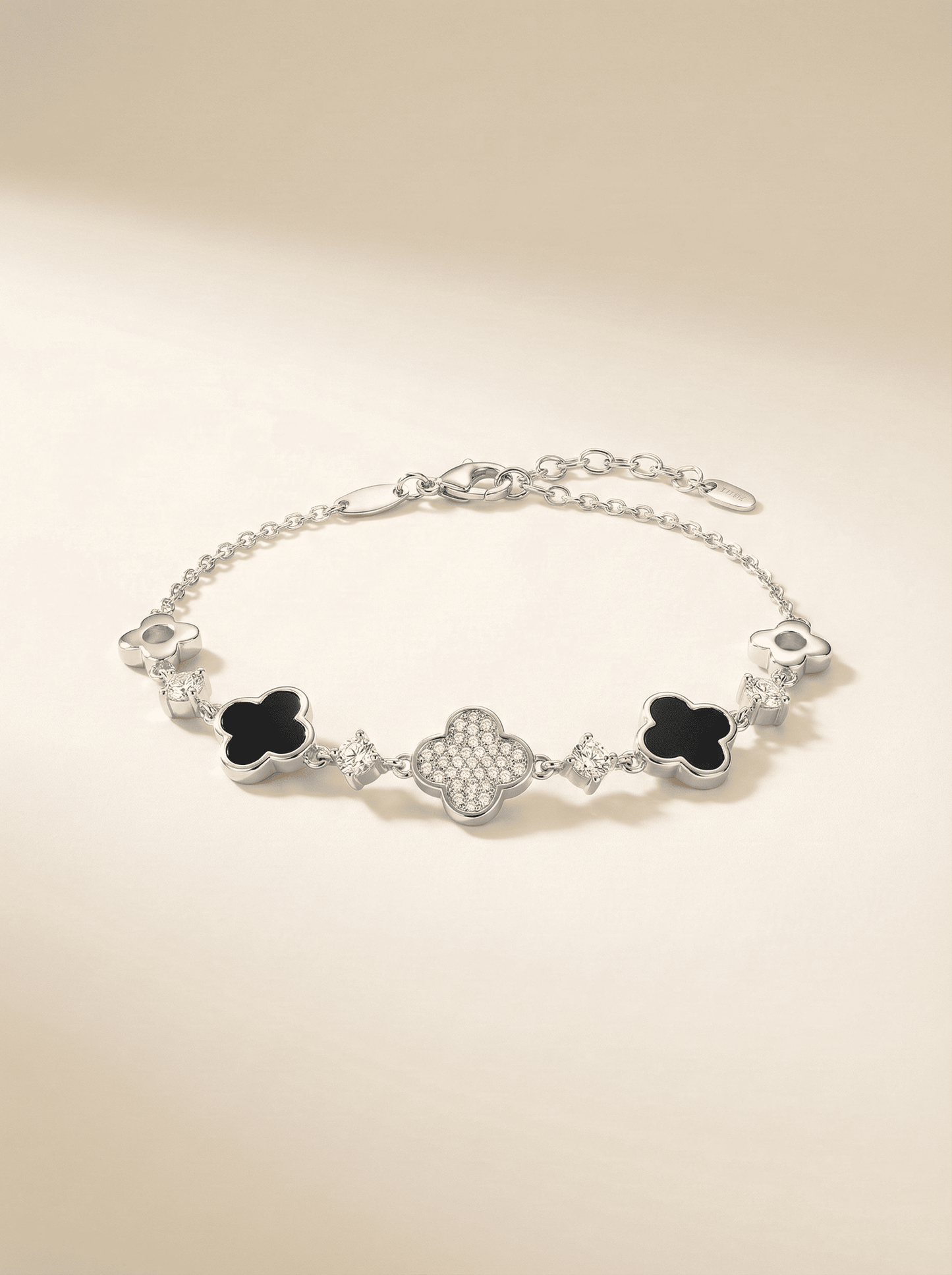 Midnight Bloom Clover Bracelet