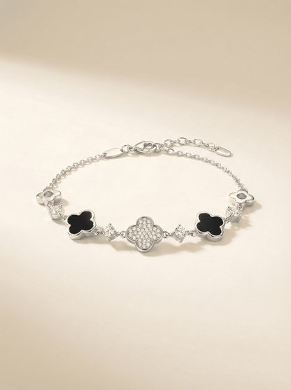 Midnight Bloom Clover Bracelet