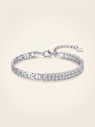 Lumière Dual-Texture Pavé & Mariner Chain Bracelet