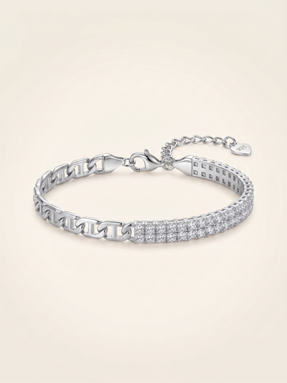 Lumière Dual-Texture Pavé & Mariner Chain Bracelet