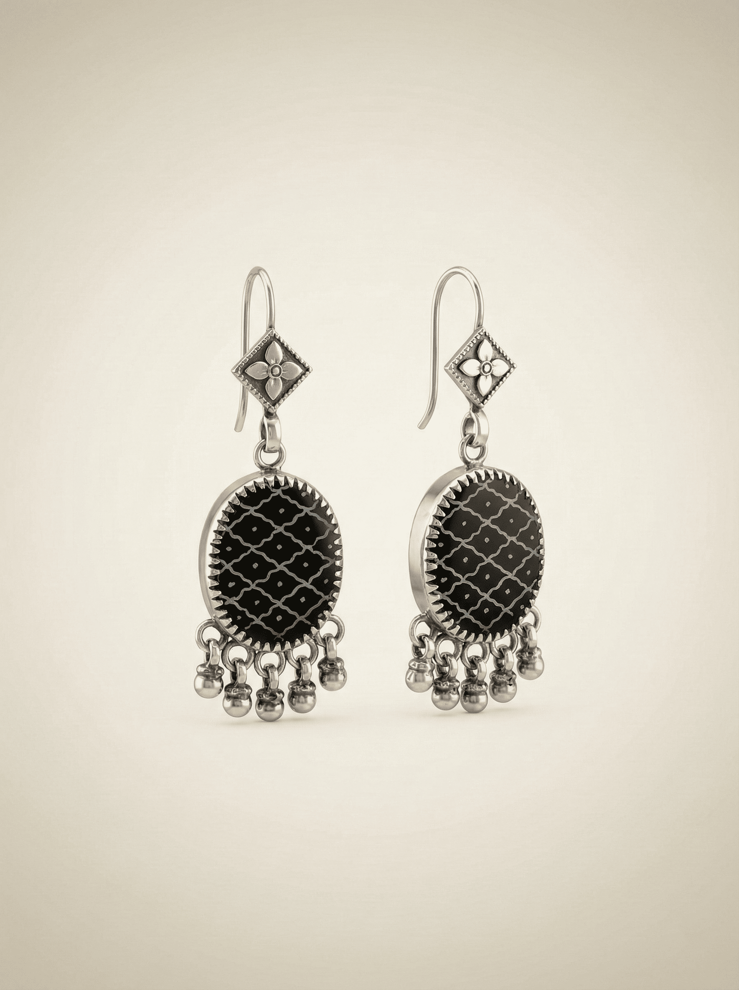 The Midnight Lattice Bloom Earrings