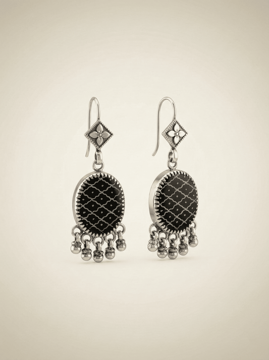 The Midnight Lattice Bloom Earrings