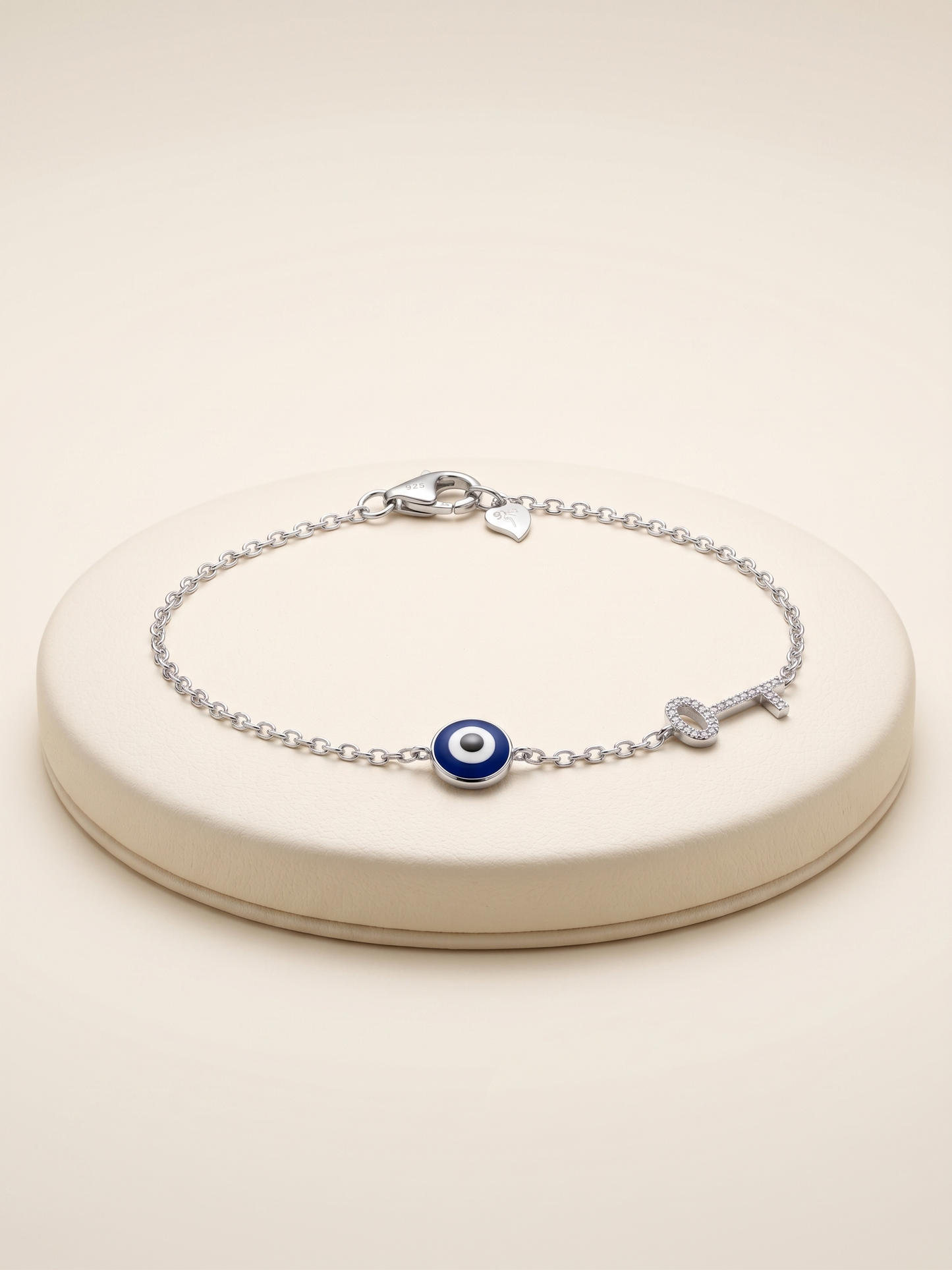 Azure Guardian Evil Eye & Key Bracelet