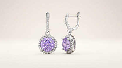 Violet Aura Halo Drop Earrings