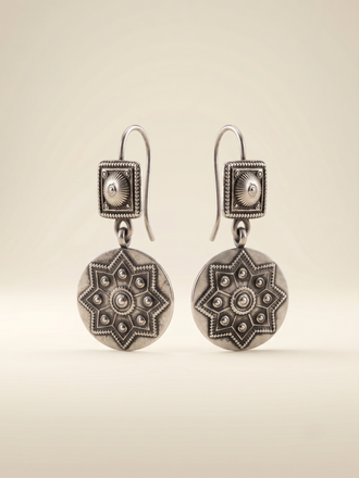 Celestial Star Mandala Medallion Drop Earrings