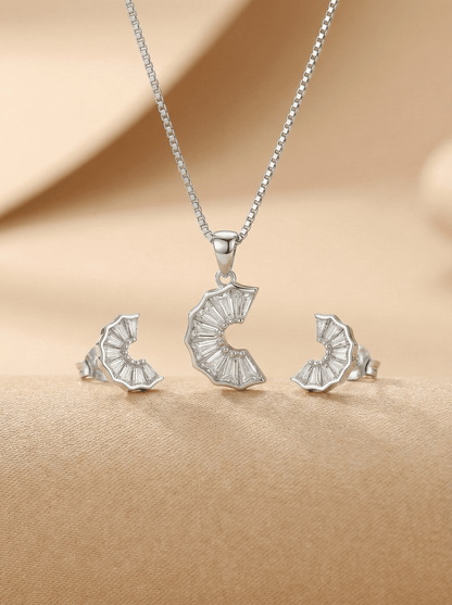 The Prismatic Arc Necklace & Earring Set