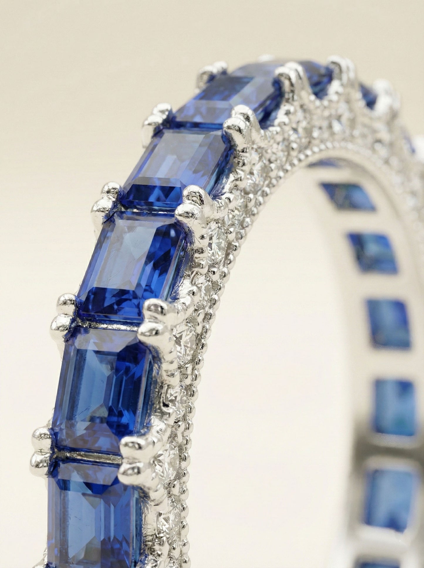 Azure Horizon Sapphire & Silver Eternity Band