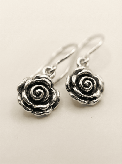 Eternal Rose Silver Earrings