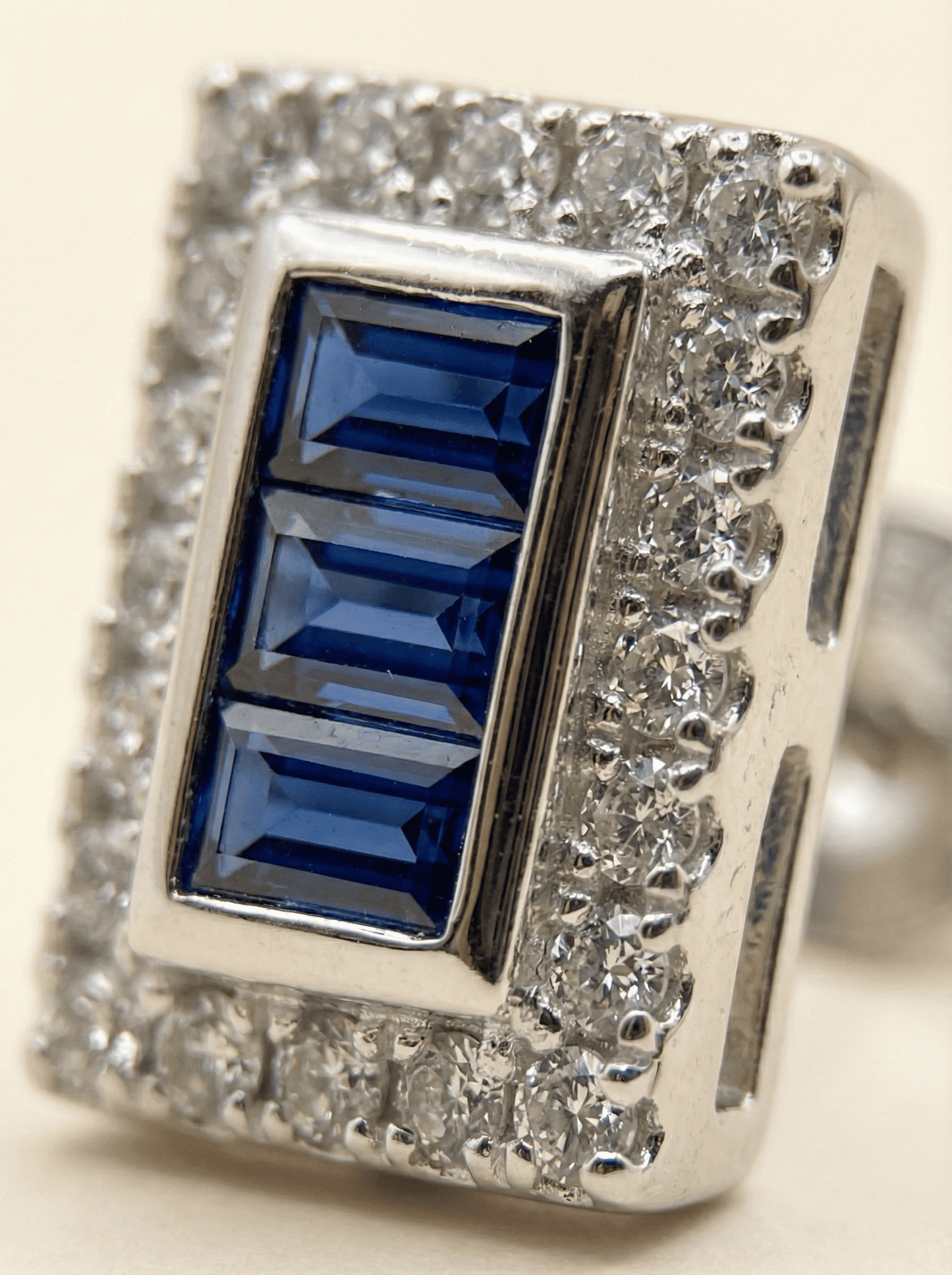 Midnight Azure Trio Baguette Studs