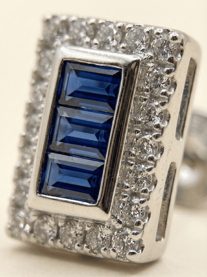 Midnight Azure Trio Baguette Studs