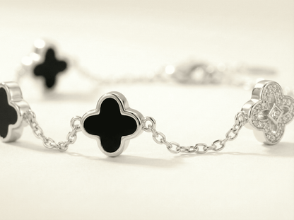 Noir & Luster: Quad-Clover Bracelet