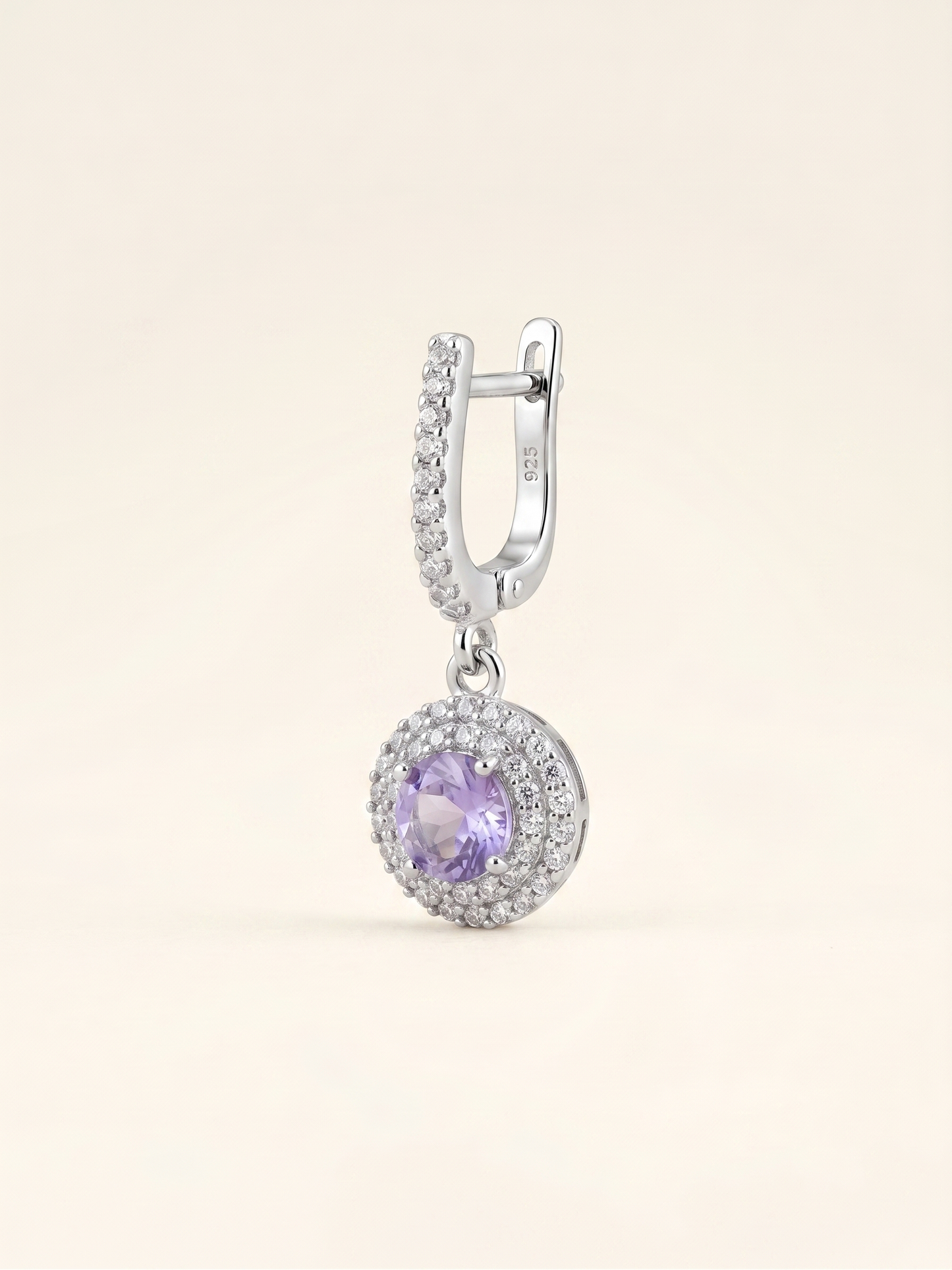 Violet Aura Halo Drop Earrings