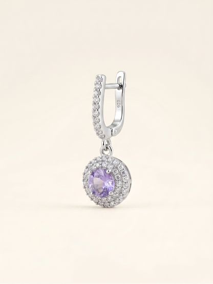 Violet Aura Halo Drop Earrings