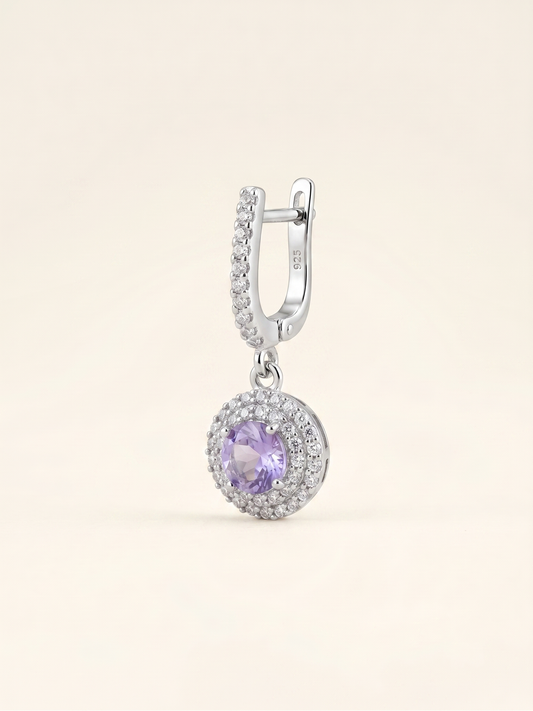 Violet Aura Halo Drop Earrings