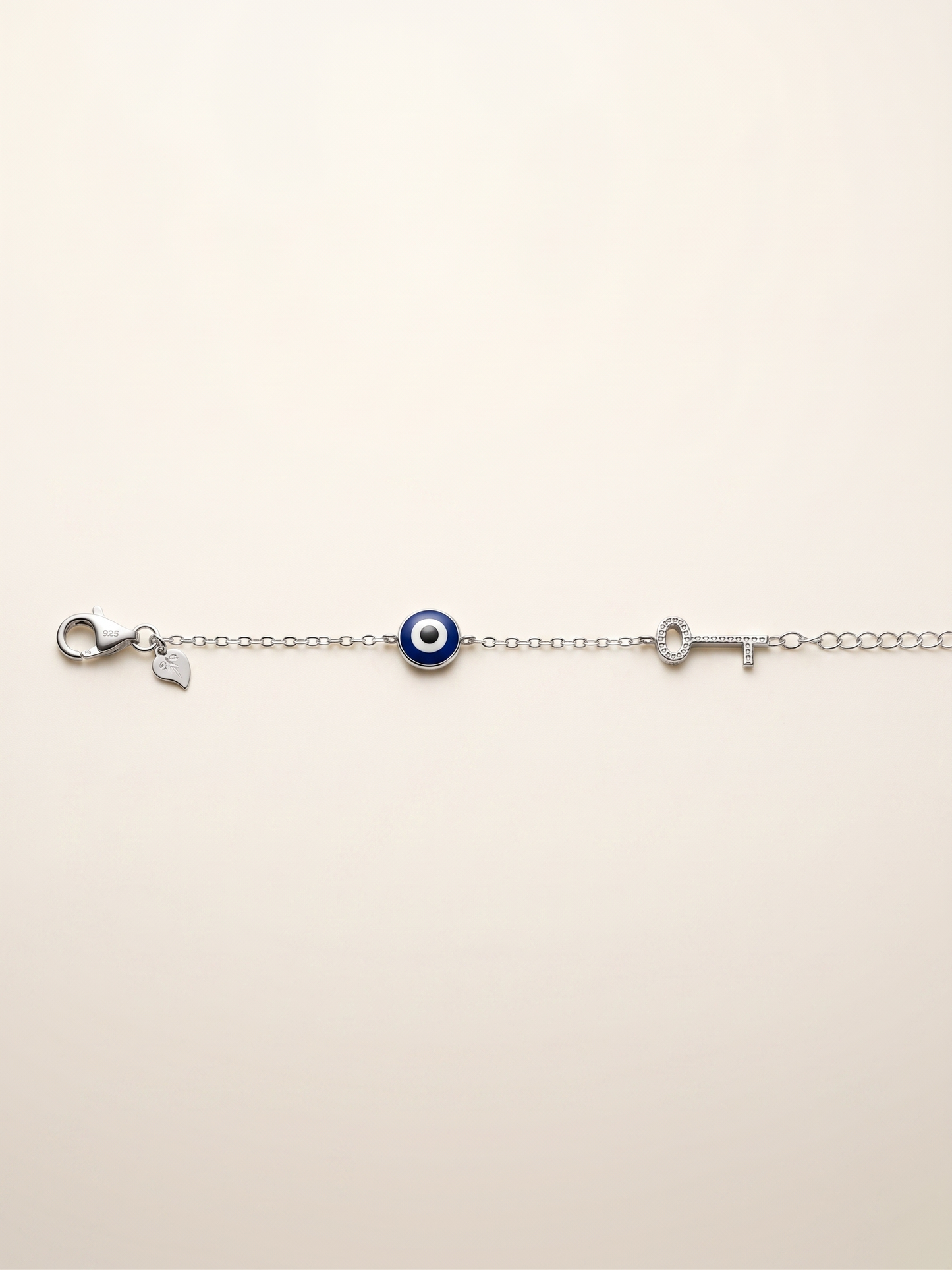 Azure Guardian Evil Eye & Key Bracelet