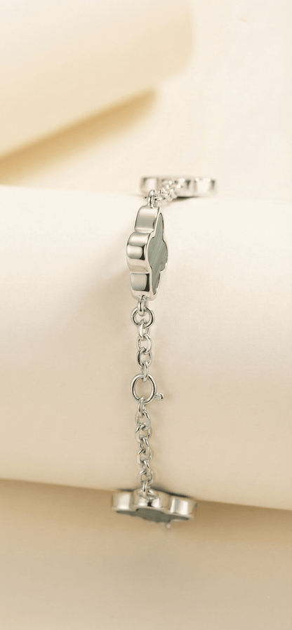 The Verdant Quadrifoil: Malachite 4-Clover Bracelet